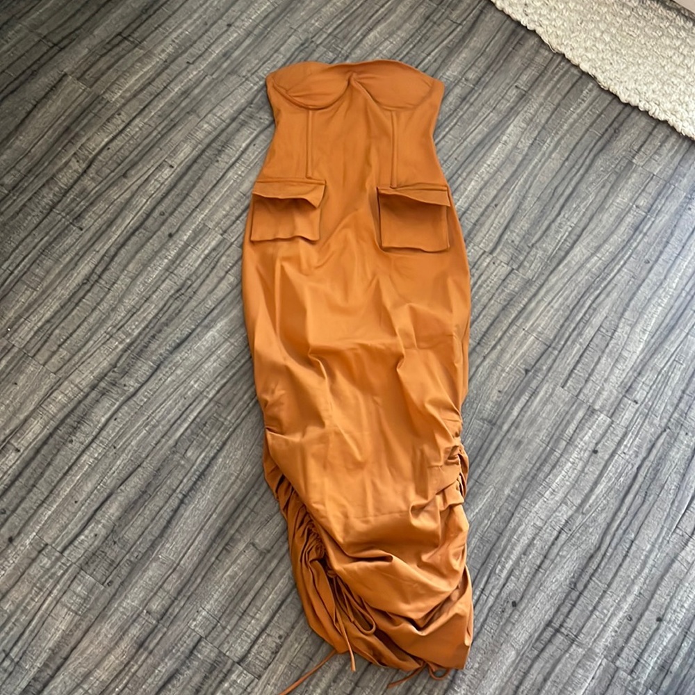 Hanifa orange dress